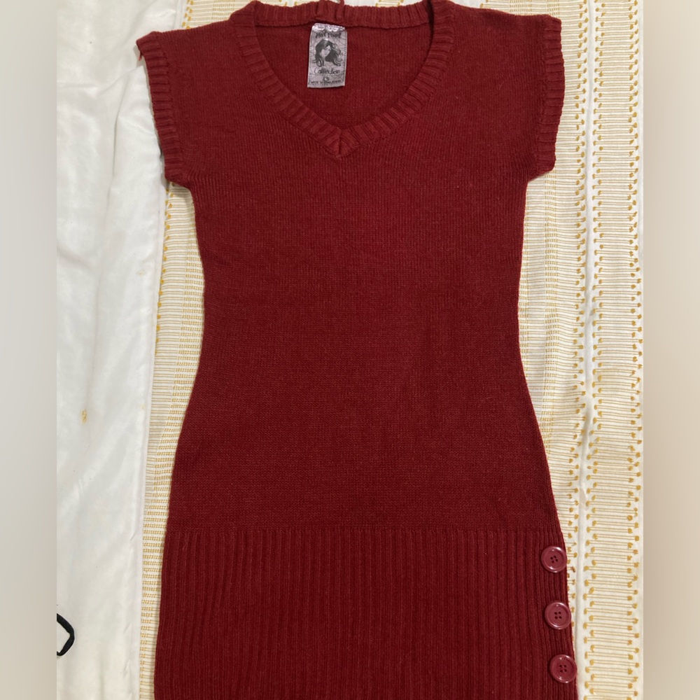 Red sweater dress